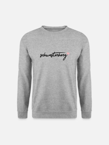 schwesterherz - Unisex Pullover - Weißgrau meliert