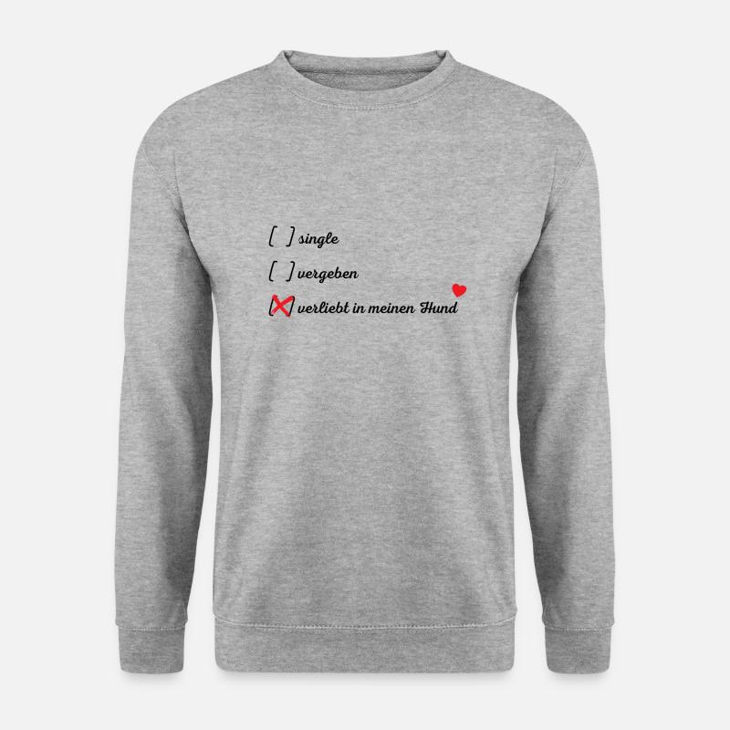 verliebt in meinen Hund - Unisex Pullover - Weißgrau meliert
