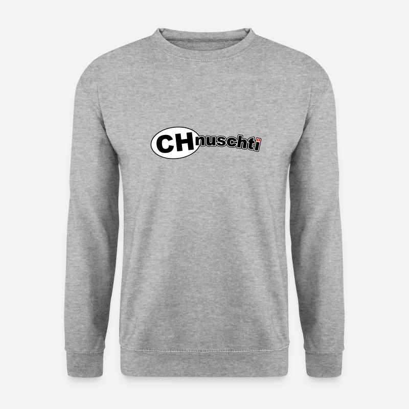 CHnuschti - Unisex Pullover - Weißgrau meliert