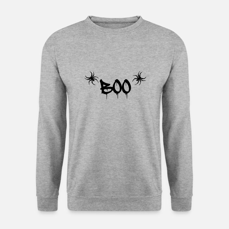 Boo - Unisex Pullover - Weißgrau meliert