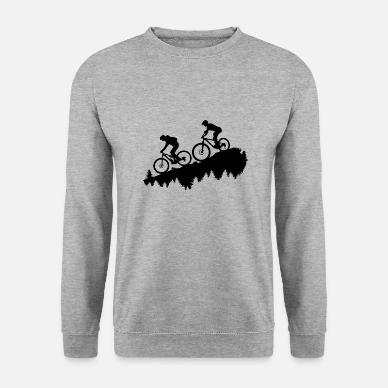 Mountain biking, mountainbiken - Unisex Pullover - Weißgrau meliert