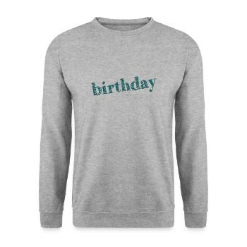 JAHRESTAG. ALLES GUTE ZUM GEBURTSTAG!. ALLES GUTE ZUM GEBURTSTAG! - Unisex Pullover - Weißgrau meliert - Vorne - Alina (178cm) & Michal (187cm)