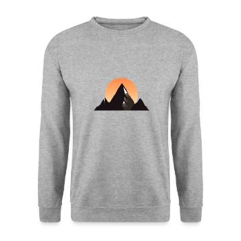 Minimalist Mountain Logo Art - Unisex Sweatshirt - salt & pepper - Front - Alina (178cm) & Michal (187cm)