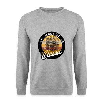 Je ne suis pas vieux, je suis amateur de musique Gramophone classique - Sweat-shirt Unisexe - gris chiné - Devant - Alina (178cm) & Michal (187cm)