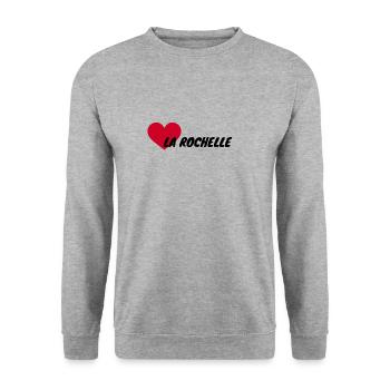 I love La Rochelle - Sweat-shirt Unisexe - gris chiné - Devant - Alina (178cm) & Michal (187cm)