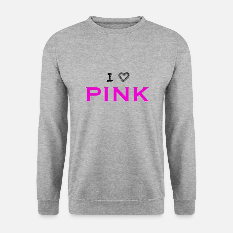 I <3 PINK - Unisex Pullover - Weißgrau meliert