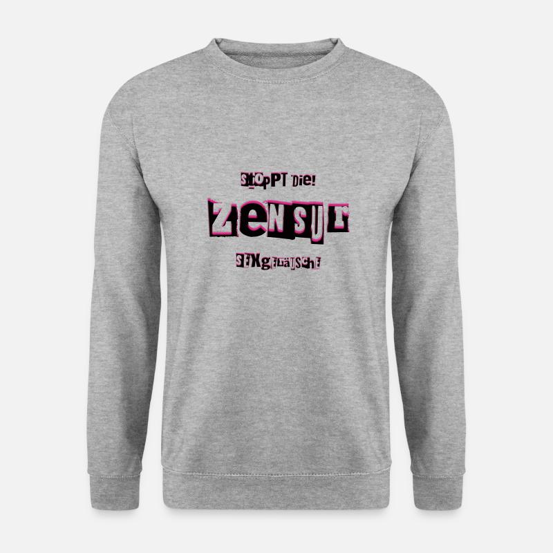 ZENSUR Logo Shirt - Unisex Pullover - Weißgrau meliert