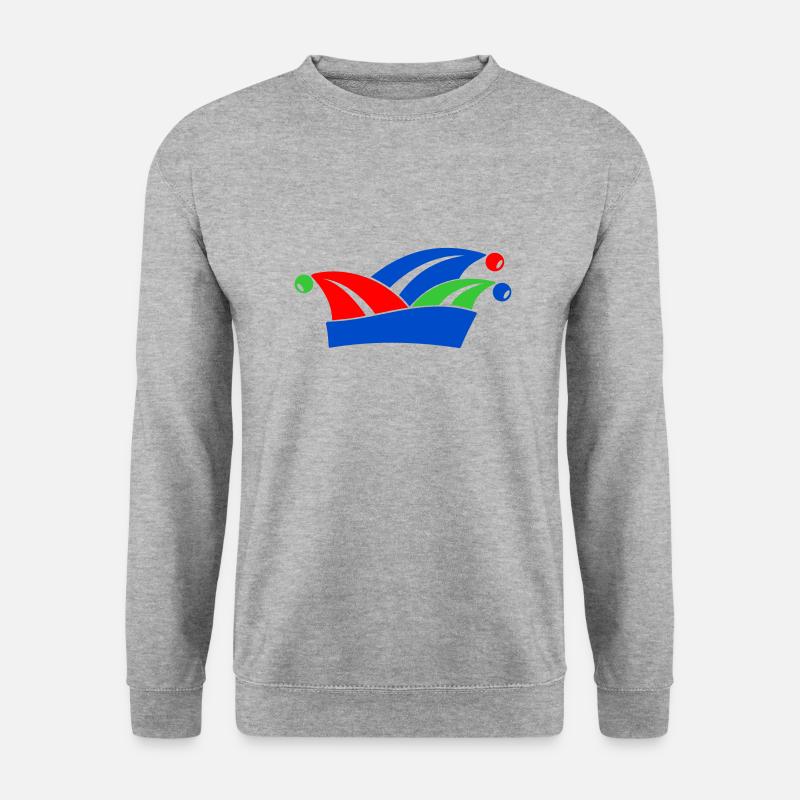 Narrenkappe 1 2 3 Farben - Unisex Pullover - Weißgrau meliert