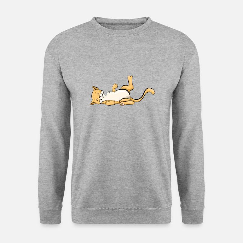 Katze - Unisex Pullover - Weißgrau meliert