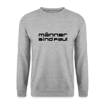 Les hommes sont paresseux, bavards, les femmes - Sweat-shirt Unisexe - gris chiné - Devant - Alina (178cm) & Michal (187cm)