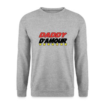LOVE DADDY - Unisex Sweatshirt - salt & pepper - Front - Alina (178cm) & Michal (187cm)