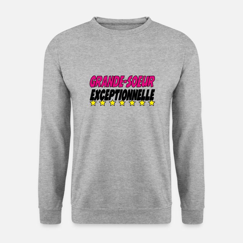 AUSSERGEWÖHNLICHE GROSSE SCHWESTER - Unisex Pullover - Weißgrau meliert