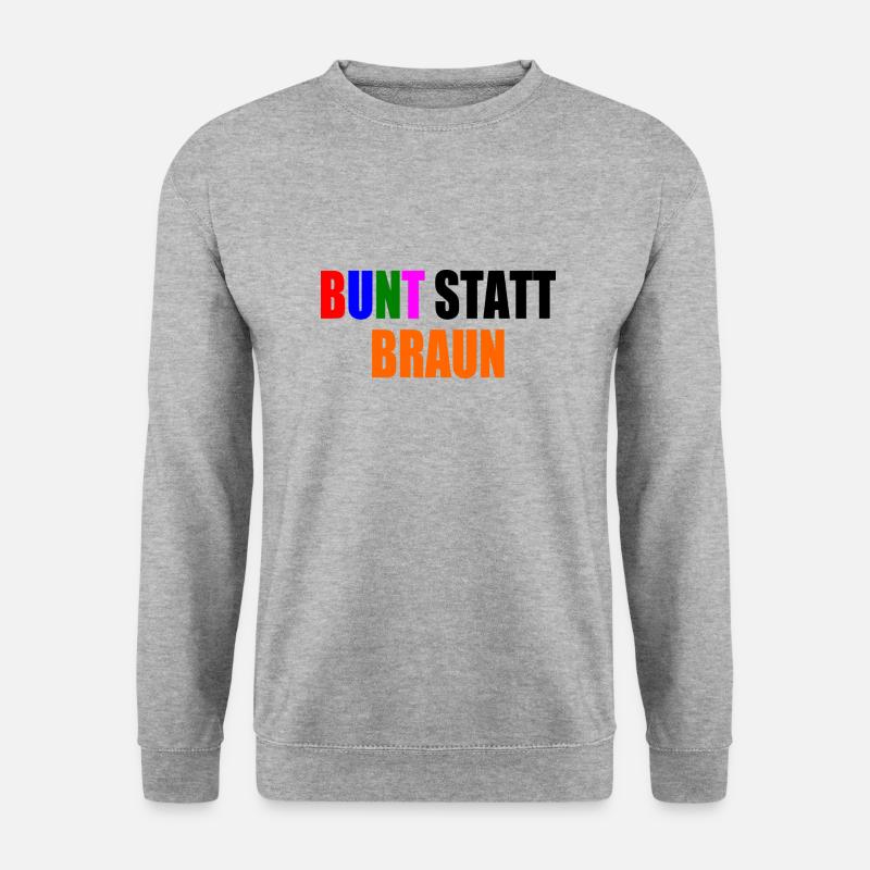 bunt statt braun - Unisex Pullover - Weißgrau meliert