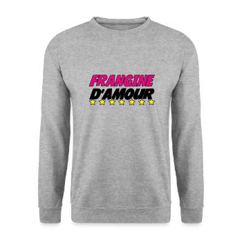 FRANGINE d'amour - Sweat-shirt Unisexe - gris chiné - Devant - Alina (178cm) & Michal (187cm)