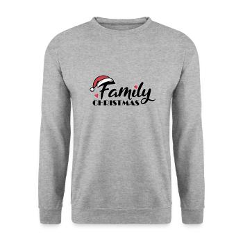 Family Christmas Font - Unisex Sweatshirt - salt & pepper - Front - Alina (178cm) & Michal (187cm)