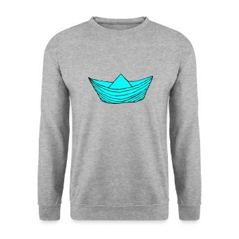 Paper Boat - Unisex Sweatshirt - salt & pepper - Front - Alina (178cm) & Michal (187cm)