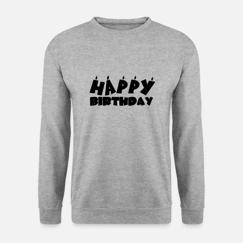 Happy birthday - Unisex Pullover - Weißgrau meliert