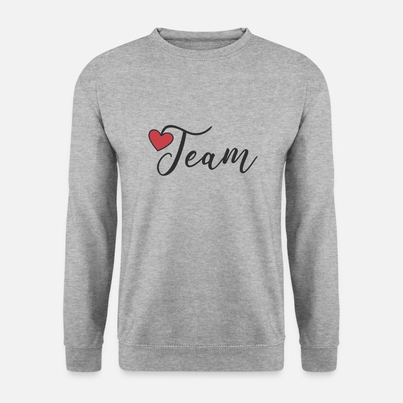 Team Herz - Unisex Pullover - Weißgrau meliert