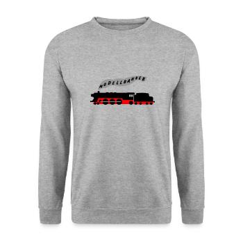 Modellbahner 2 - Sweat-shirt Unisexe - gris chiné - Devant - Alina (178cm) & Michal (187cm)
