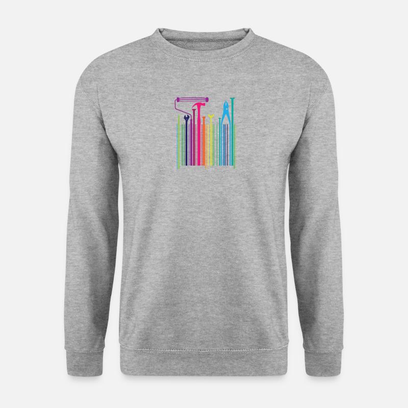 Lustiges Arbeiter-Händler-Barcode-Werkzeug - Unisex Pullover - Weißgrau meliert