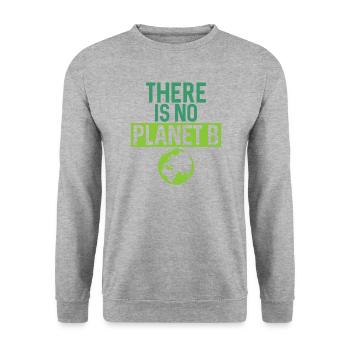 Es gibt kein Planet B Support Green - Unisex Pullover - Weißgrau meliert - Vorne - Alina (178cm) & Michal (187cm)