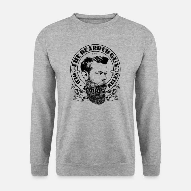bärtiger Mann 02 - Unisex Pullover - Weißgrau meliert