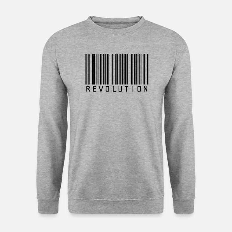Code-barres Revolution - Sweat-shirt Unisexe - gris chiné
