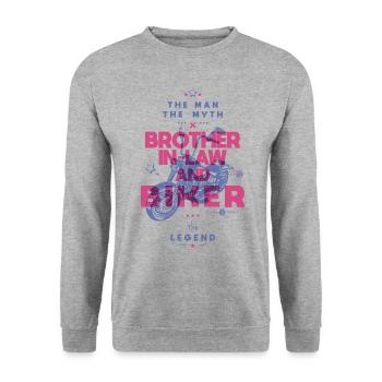Schwager und Biker der Mythos die Legende - Unisex Pullover - Weißgrau meliert - Vorne - Alina (178cm) & Michal (187cm)