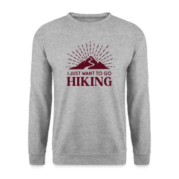 I just want to go Hiking - Unisex Pullover - Weißgrau meliert - Vorne - Alina (178cm) & Michal (187cm)