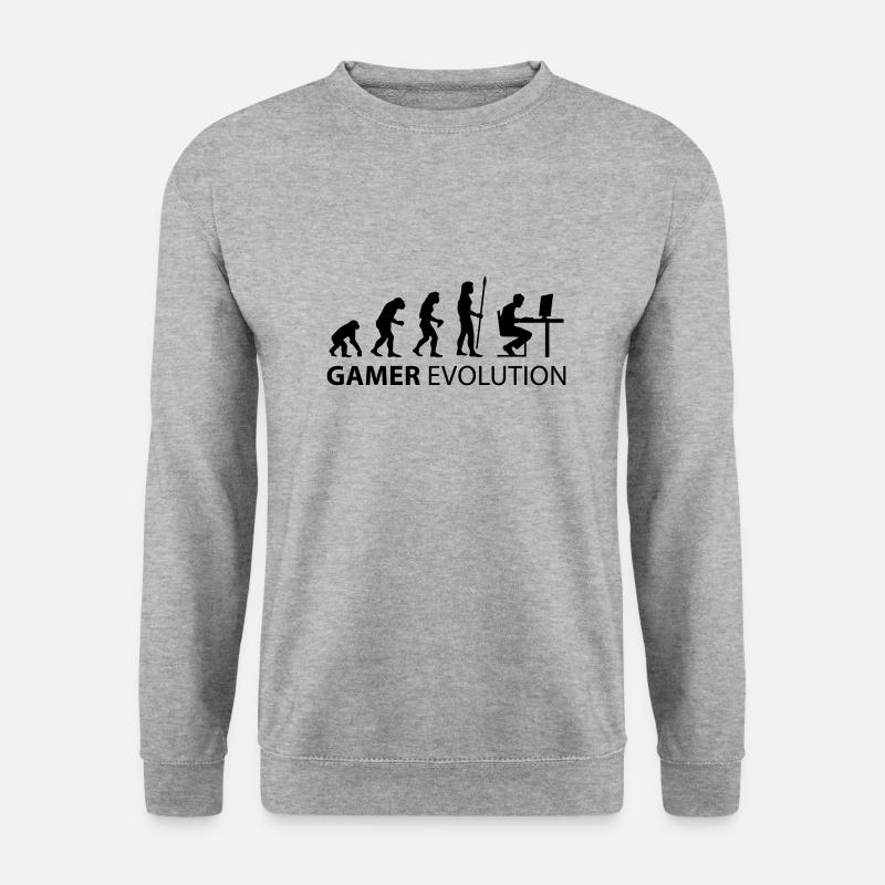 evolution_born_gamer - Unisex Sweatshirt - salt & pepper