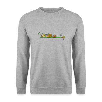 snails in the garden - Unisex Sweatshirt - salt & pepper - Front - Alina (178cm) & Michal (187cm)