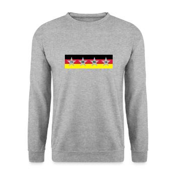 4 Sterne EM 2016 '72 '80 '96 '16 - Unisex Pullover - Weißgrau meliert - Vorne - Alina (178cm) & Michal (187cm)