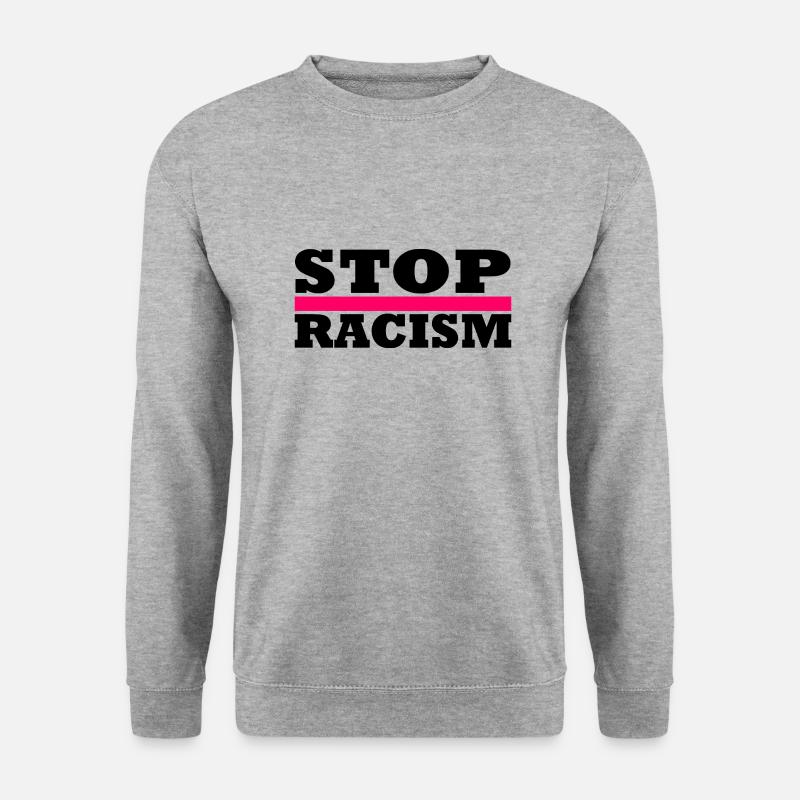Stop Racism - Unisex Pullover - Weißgrau meliert