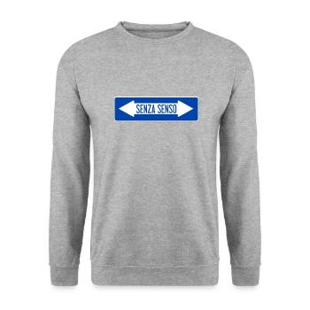 Non-sense road sign - Unisex Sweatshirt - salt & pepper - Front - Alina (178cm) & Michal (187cm)