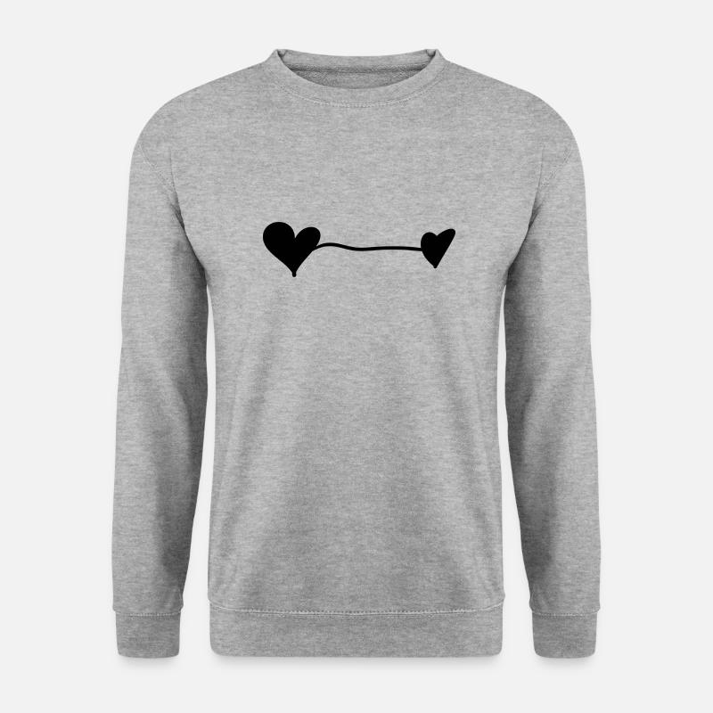 schwarze Herzen - Unisex Pullover - Weißgrau meliert