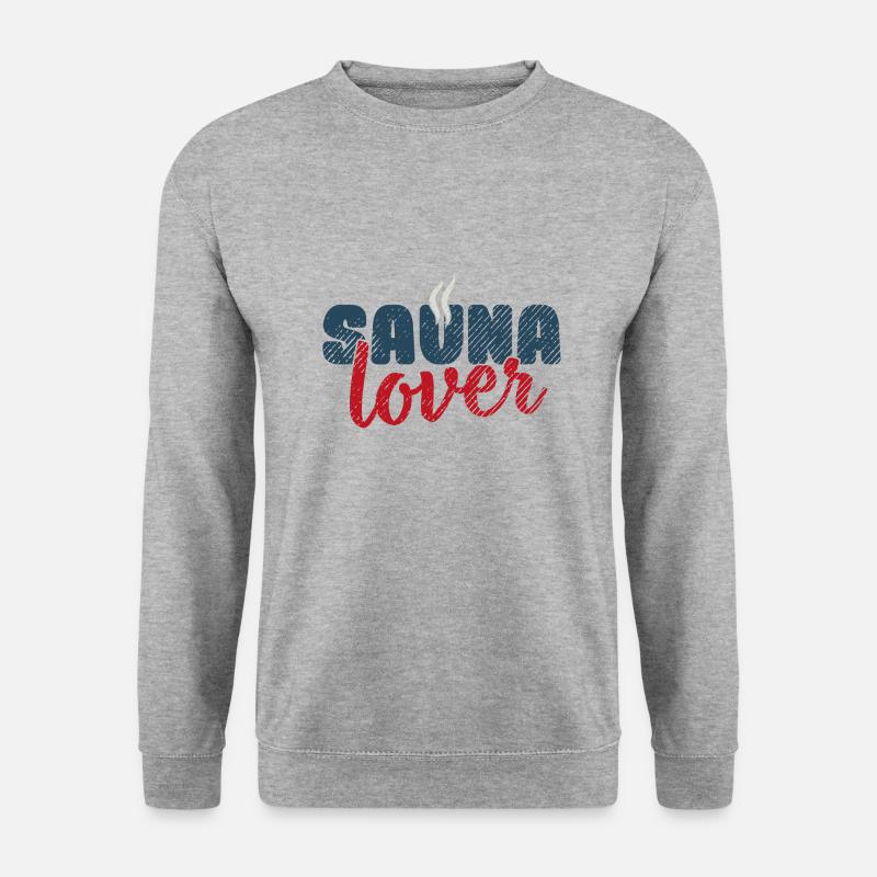 Sauna lover Spa Banja Hamam Geschenk Saunahaus - Unisex Pullover - Weißgrau meliert
