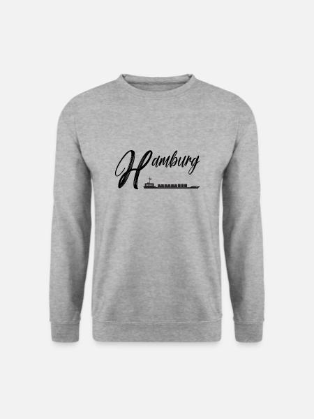 Hamburg City - Unisex Pullover - Weißgrau meliert