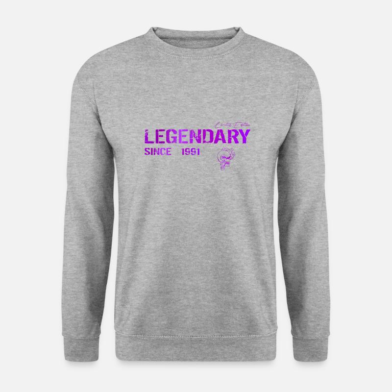 Legendary since 1991 Geschenk - Unisex Pullover - Weißgrau meliert