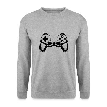 Controller Gaming Video Games Gamepad - Unisex Sweatshirt - salt & pepper - Front - Alina (178cm) & Michal (187cm)