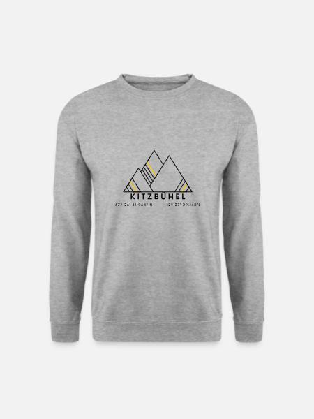 Minimalistisches Kitzbühel-Logo - Unisex Pullover - Weißgrau meliert