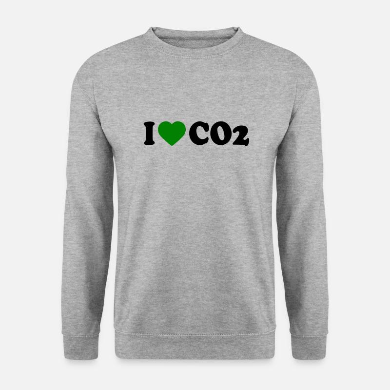 I love co2 - Unisex Pullover - Weißgrau meliert