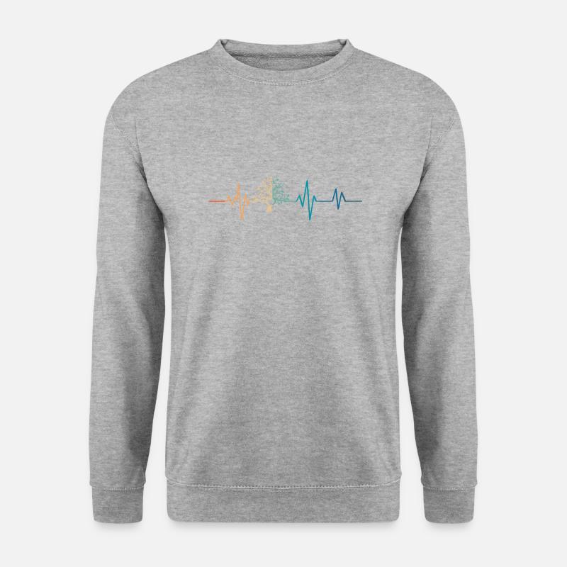 Herzschlag Retro Stammbaum - Unisex Pullover - Weißgrau meliert