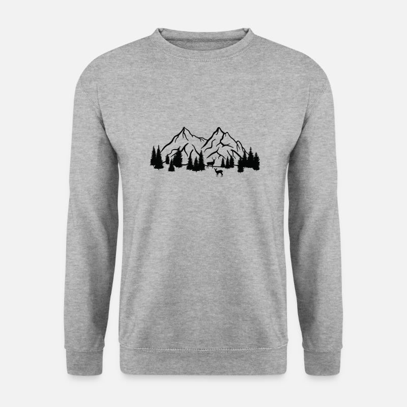 Wildtiere im Wald - Unisex Pullover - Weißgrau meliert