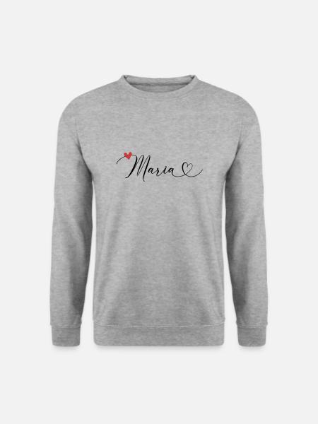 Maria Nom Prénom Calligraphie Coeur - Sweat-shirt Unisexe - gris chiné