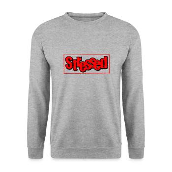 Stressed in life - Unisex Pullover - Weißgrau meliert - Vorne - Alina (178cm) & Michal (187cm)