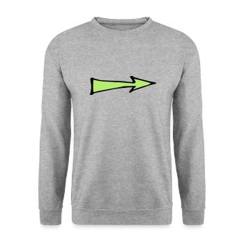 Flèche verte - Sweat-shirt Unisexe - gris chiné - Devant - Alina (178cm) & Michal (187cm)