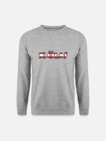 "Köln" Rot-Weiss [300 Trojans Greco] - Unisex Pullover - Weißgrau meliert