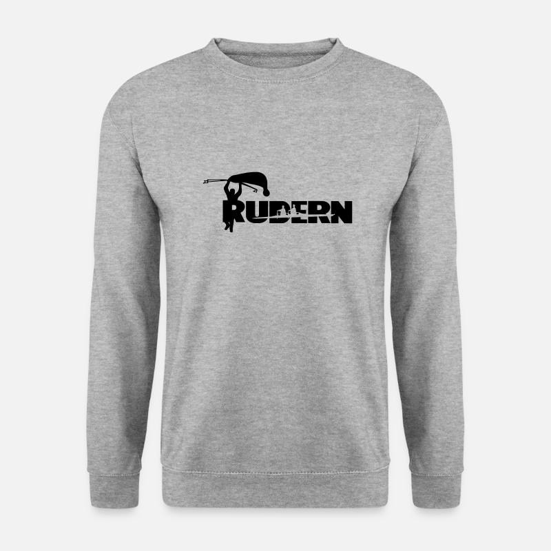 Rudern cooler Spruch personalisierbar - Unisex Pullover - Weißgrau meliert