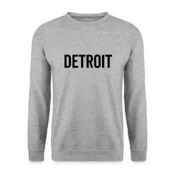 Detroit - Unisex Pullover - Weißgrau meliert - Vorne - Alina (178cm) & Michal (187cm)
