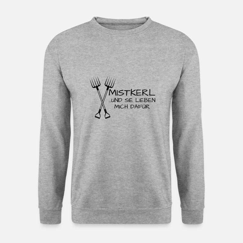 Mistkerl Landleben Landwirt Geschenk - Unisex Pullover - Weißgrau meliert